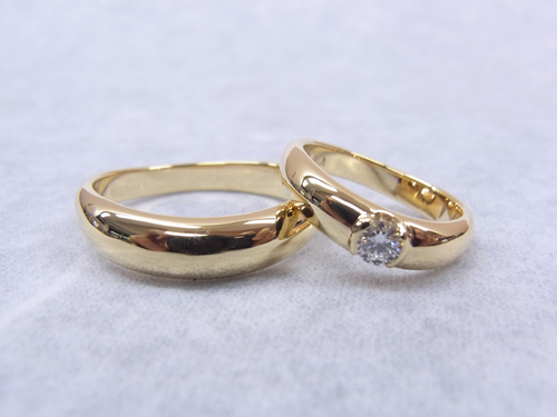 18金イエローゴールド　結婚指輪