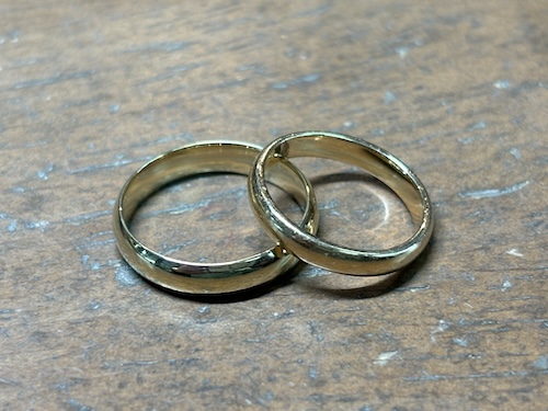 結婚指輪、刻印加工240329